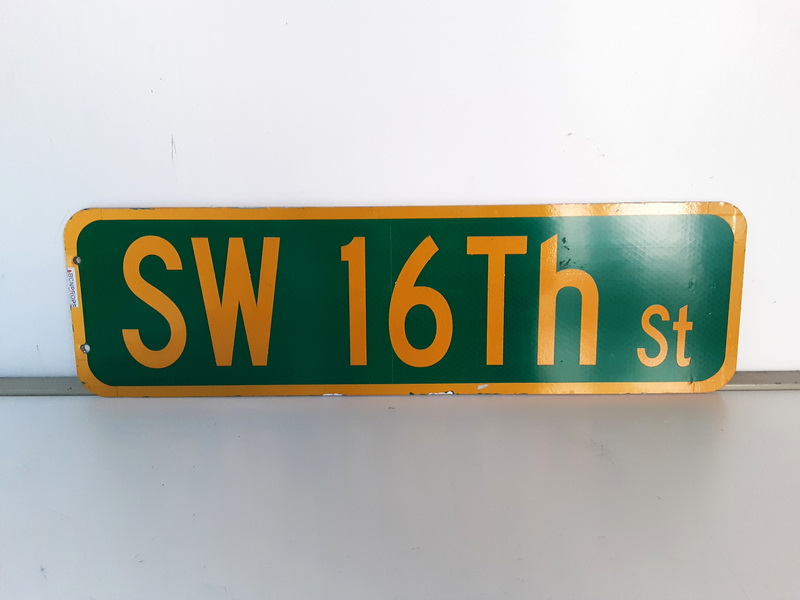 placa calle sw16 eeuu doble cara metal 15.5x53x0.4 1u